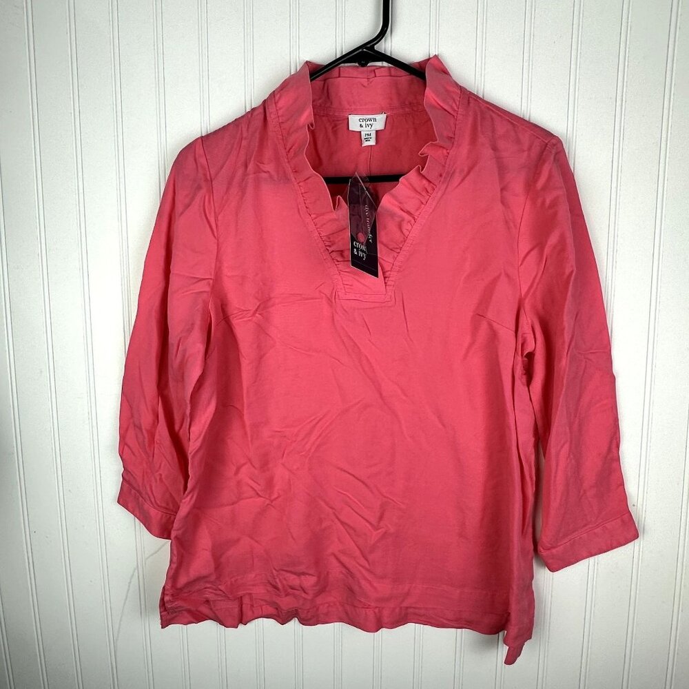 Crown & Ivy Coral‎ Blouse size PM NWT